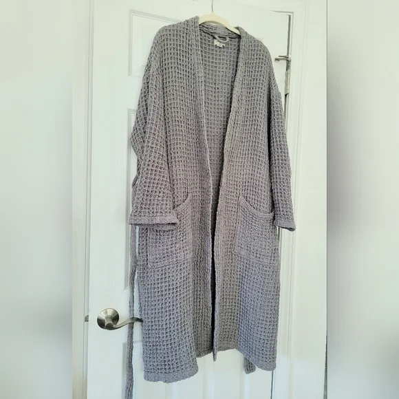 100% Cotton Waffle Plush Bathrobe - Picture 3 of 5